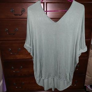 Francesca’s Green V-Neck Top